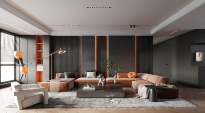 现代家居客厅3D模型下载